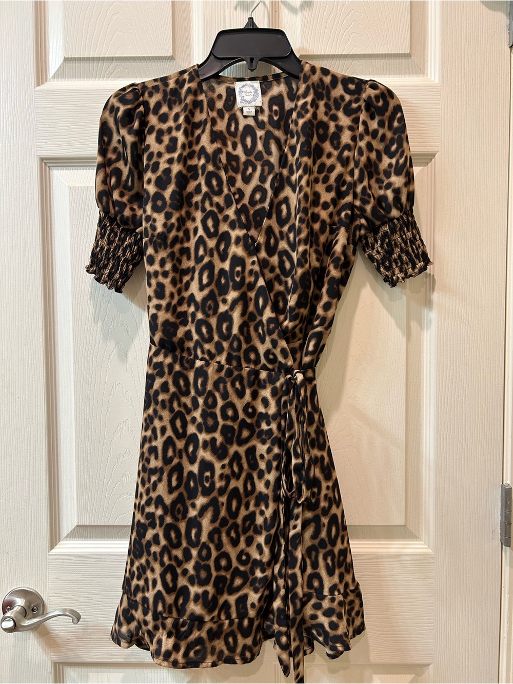 Blue Rain Leopard Print Midi Dress in Brown and Black